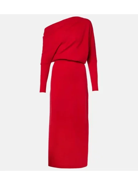 Rochie maxi Altuzarra din cașmir de costum roșu