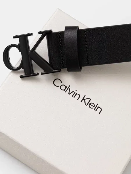 Bőr öv Calvin Klein fekete