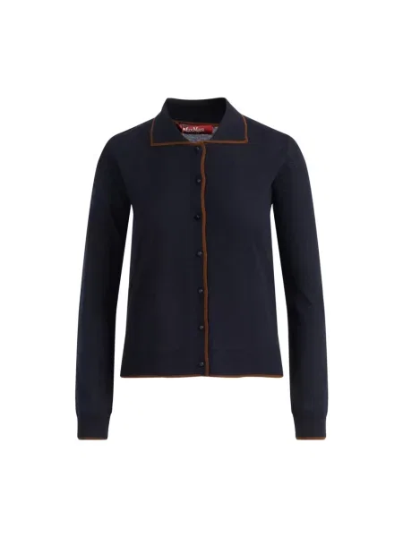 Kardigan Max Mara Studio wełniany niebieski