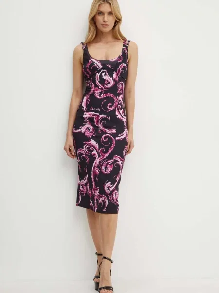 Сукня Versace Jeans Couture midi облягаюча чорний