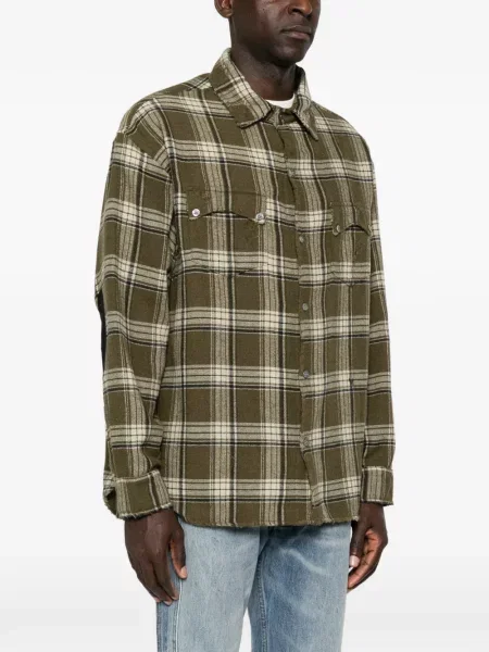 Viseltes hatású kockás ing Rhude zöld