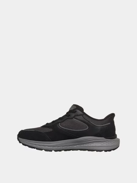 Кожаные повседневные кроссовки Skechers черные