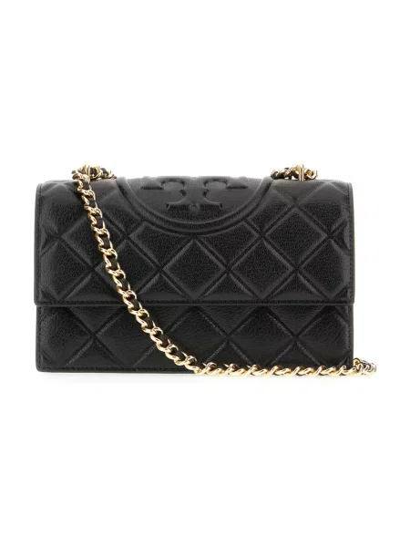 Tory Burch torebka skórzana Fleming czarny