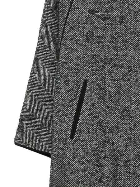 Palton N°21 cu model herringbone negru