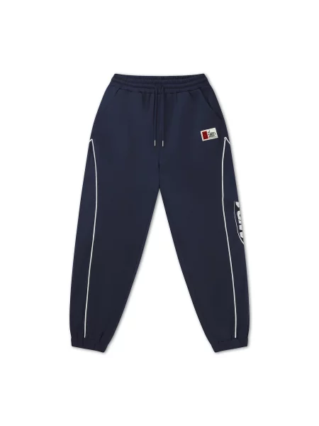Pantaloni sport albastru marin alb