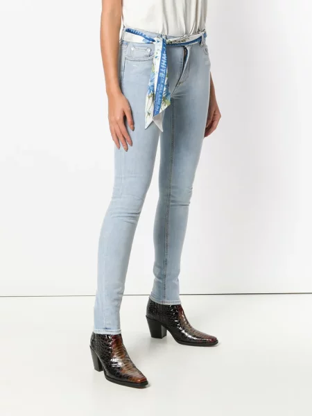 Слаб препасан дънки skinny fit Off-white бяло