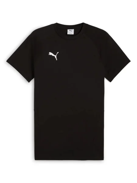 PUMA Tricou TeamEvostripe negru alb