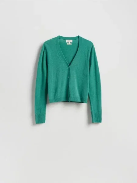 Reserved Cardigan din lână verde