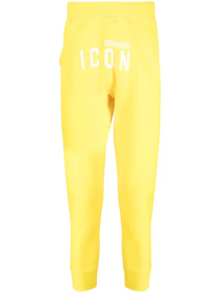 Pantaloni Dsquared2 cu imagine alergare galben