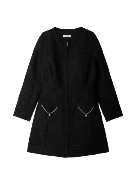 Rochie Sandro din tweed negru