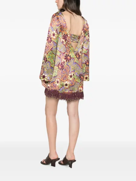 Rochie mini Alemais cu franjuri portocaliu