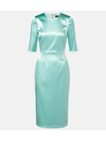 Rochie midi Dolce&gabbana din satin până la genunchi de costum verde