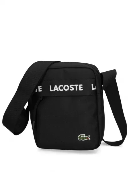 Geantă Lacoste cu autograf negru