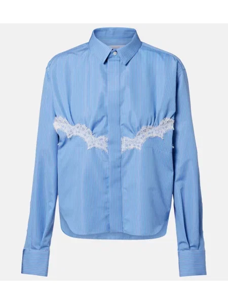 Cămașă Sacai din dantelă albastru