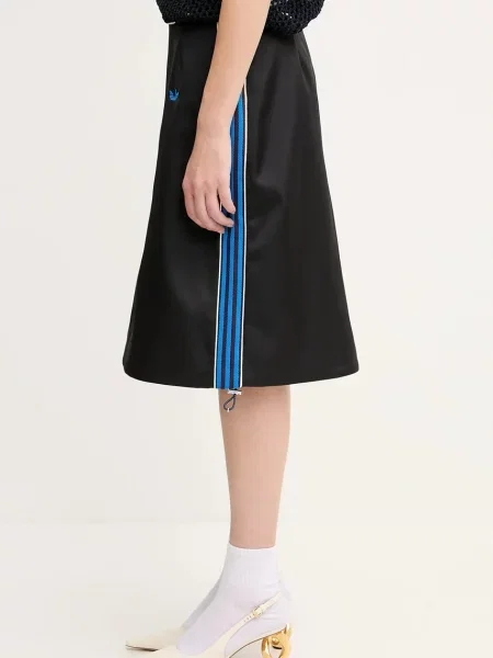 Спідниця adidas Originals x Wales Bonner W Satin midi пряма чорний