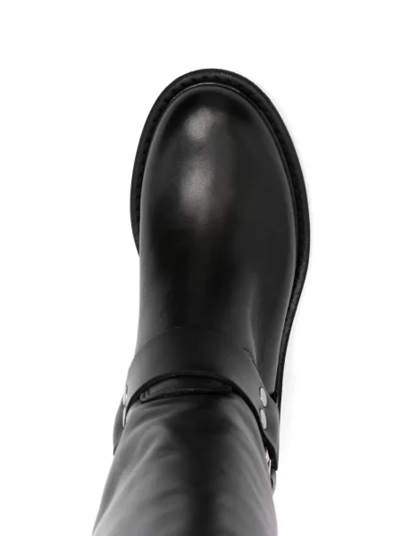 Botine Metisse din piele cu cataramă negru