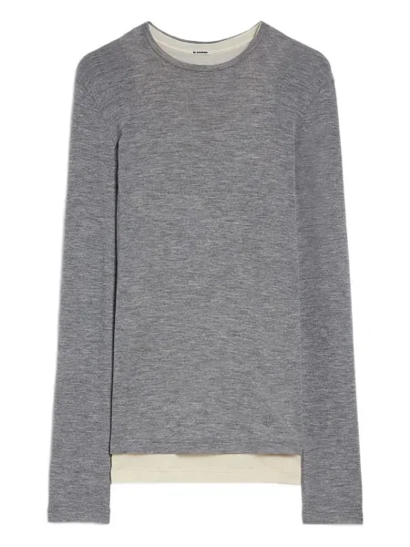 Tricou Jil Sander de lână gri