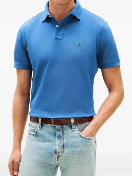 Polo Tommy Hilfiger cu autograf albastru