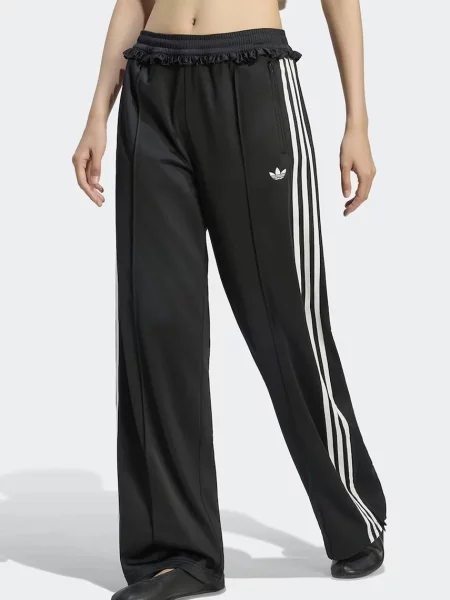 Adidas Originals pantaloni wide leg pentru femei Pleated Firebird negru