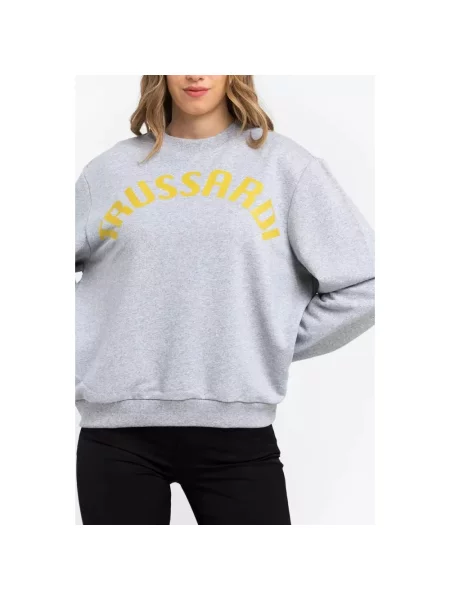 Bluza Trussardi z okrągłym dekoltem szara