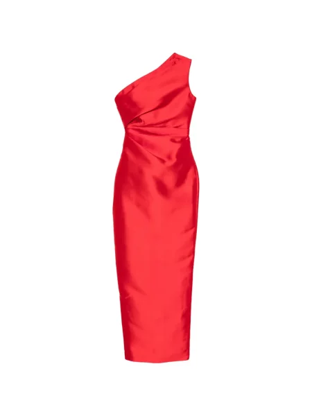 Rochie maxi Solace London cu un umăr gol roșu