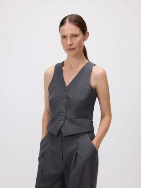 Reserved Костюмний жилет із додаванням середньо-сірий сірий