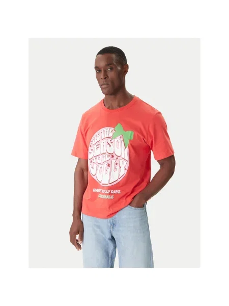 Jack & Jones Póló Holiday Cartoon Relaxed Fit piros
