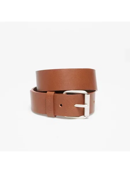Carhartt WIP curea de piele Script Belt maro