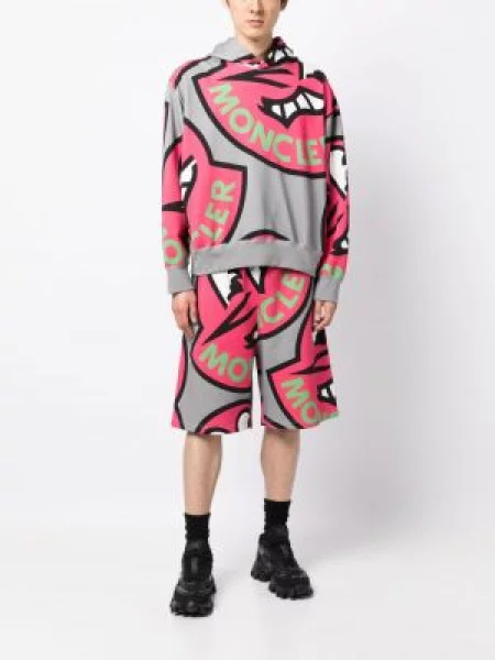 Raštuotos šortai Moncler pilka