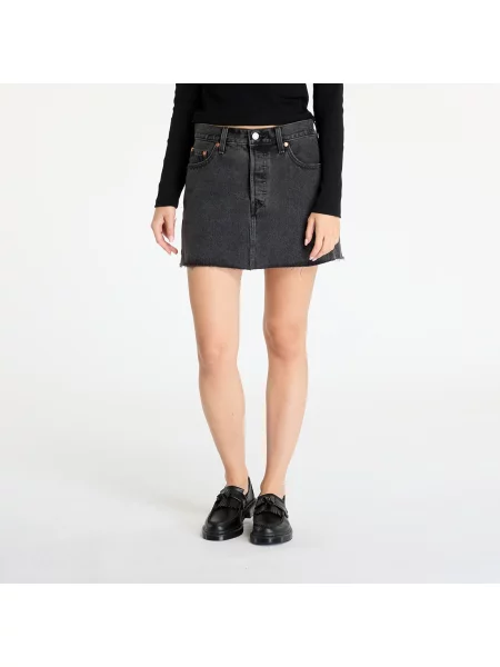Дънкова пола Levi's къс модел със стандартна кройка черно