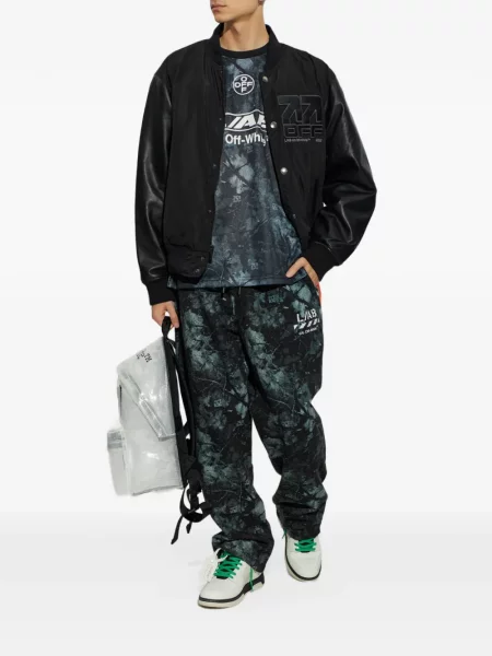 Geanta de piele L/ab C/o Off-white cu autograf alb