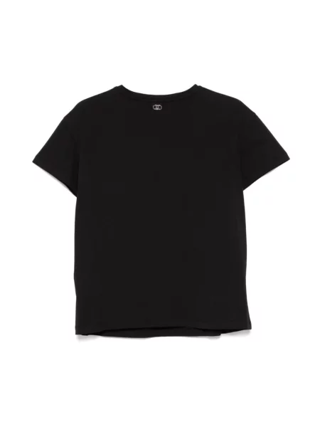 Koszulka z nadrukiem Liu Jo z kryształkami czarna