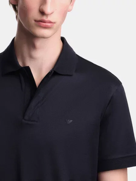Поло Emporio Armani из лиоцела синее