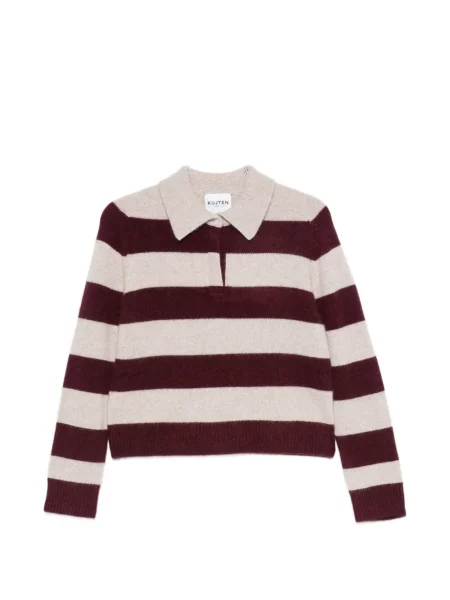 Gulerat tricou polo Kujten cu dungi