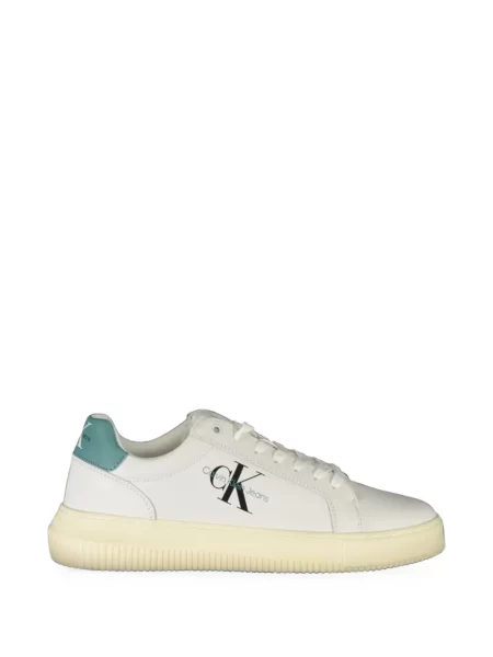 Sneakerși Calvin Klein din piele cu imagine alb