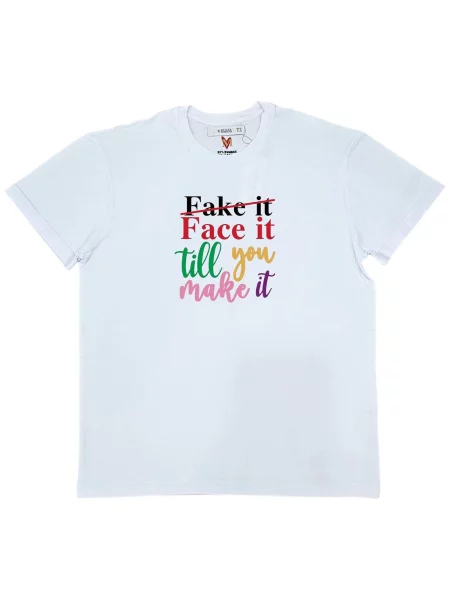 Georgiana Datcu Tricou Face it till you make it' alb