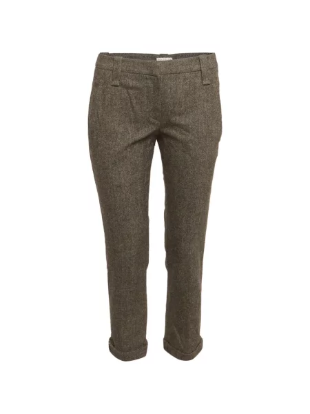 Pantaloni Brunello Cucinelli cu model herringbone gri