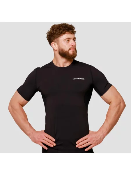 T-shirt fitness kompresyjny Mid czarna