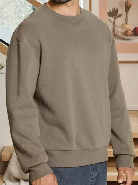 Sinsay Bluza basic comfort fit brązowy