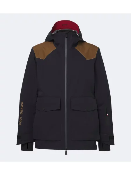 Lyžařská bunda Moncler Grenoble s kapucí modrá