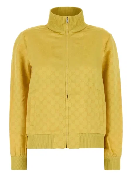 Hanorac Gucci din jacard cu autograf galben