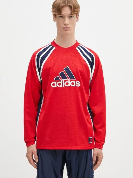 Majica z dolgimi rokavi adidas Originals Warm-Up Top rdeča