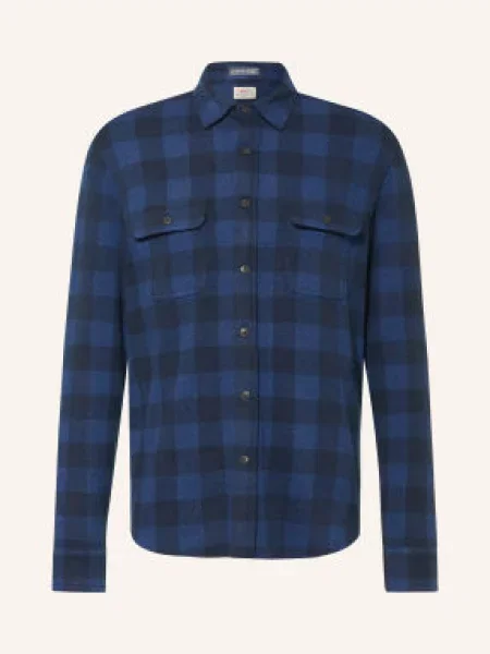 Faherty Koszula Flanelowa Comfort Fit blau czarna