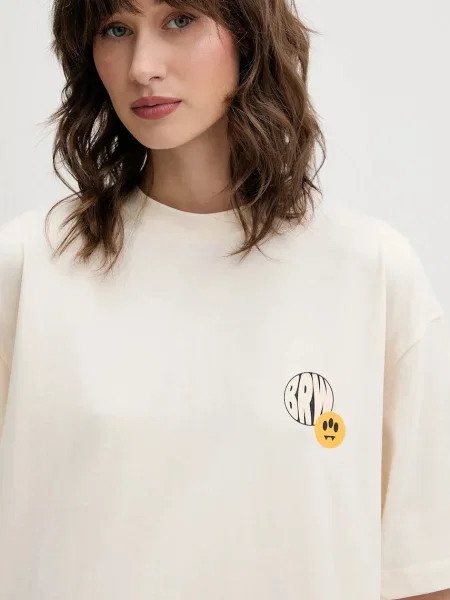 Футболка Barrow з принтом бежевий