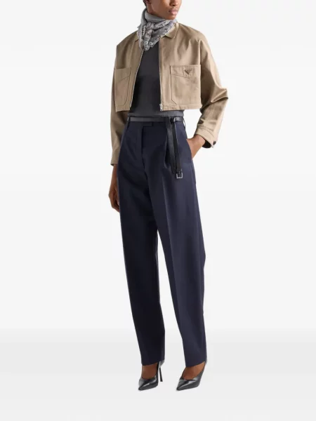 Pantaloni Prada de mohair albastru
