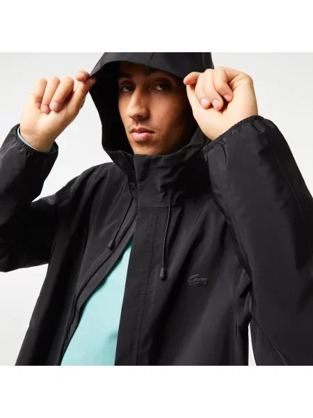 Lacoste Wodoodporna Krótka Kurtka Sportowa Lacoste czarna