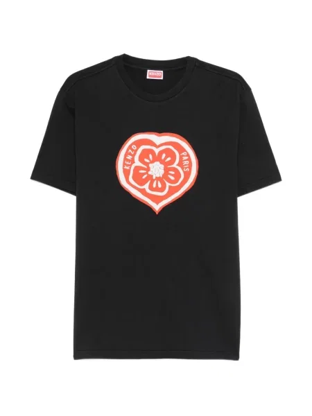 Tricou Kenzo cu motiv cu inimi negru