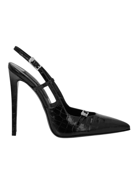 Czółenka Philipp Plein skórzana z otwartą piętą czarna
