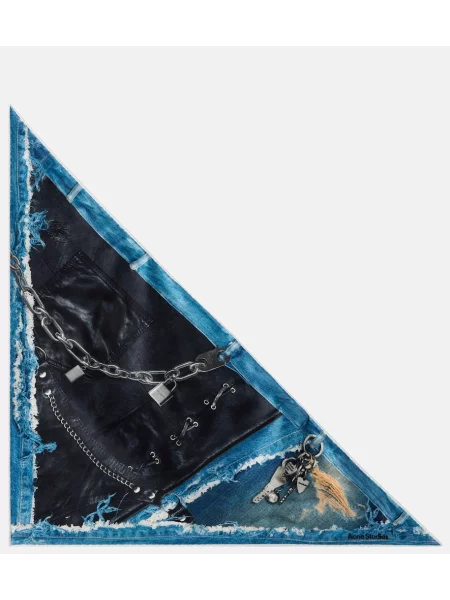 Fular Acne Studios de mătase albastru