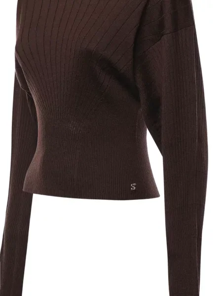 Μάλλινος πουλόβερ Sportmax καφέ